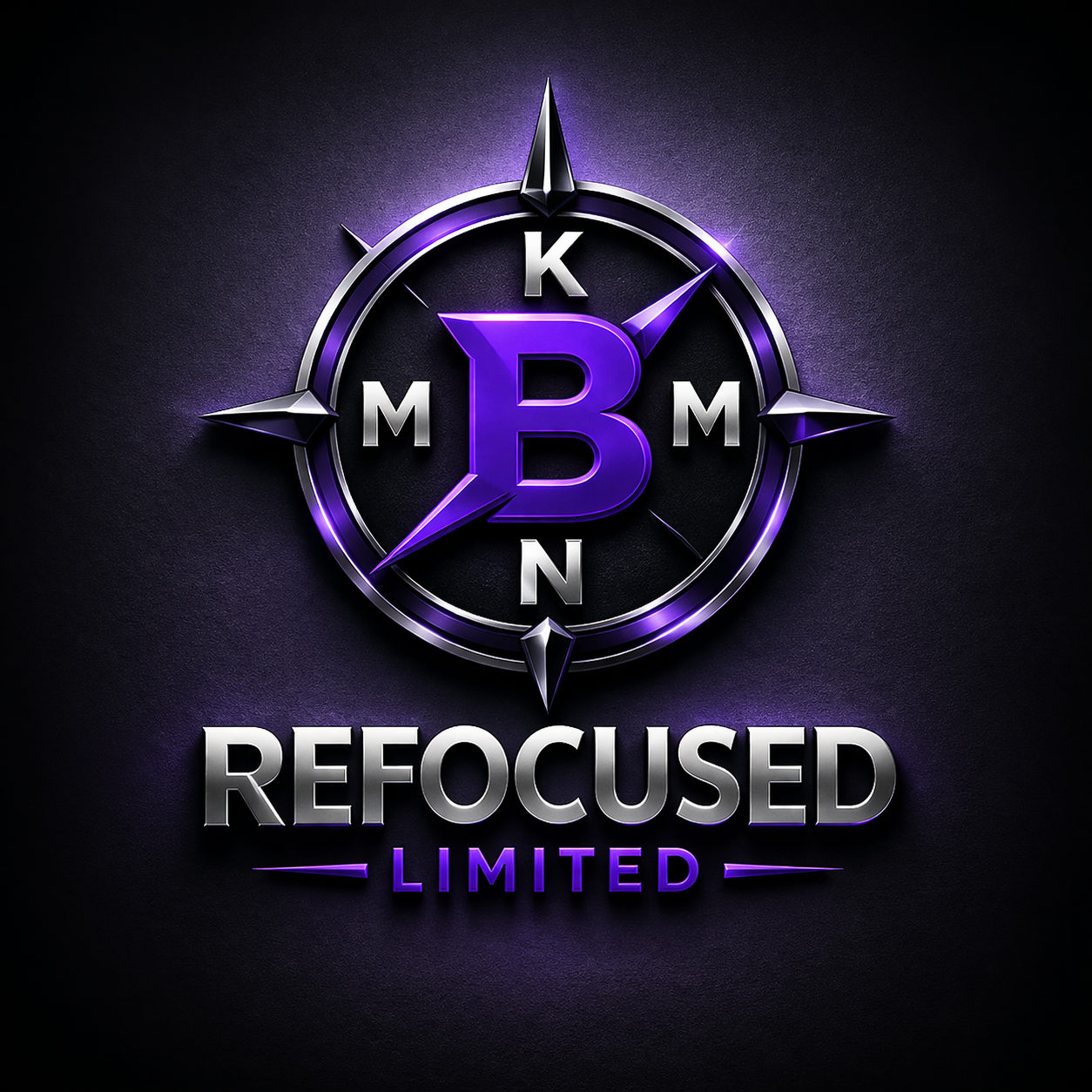 Refocused Limited purple and black logo